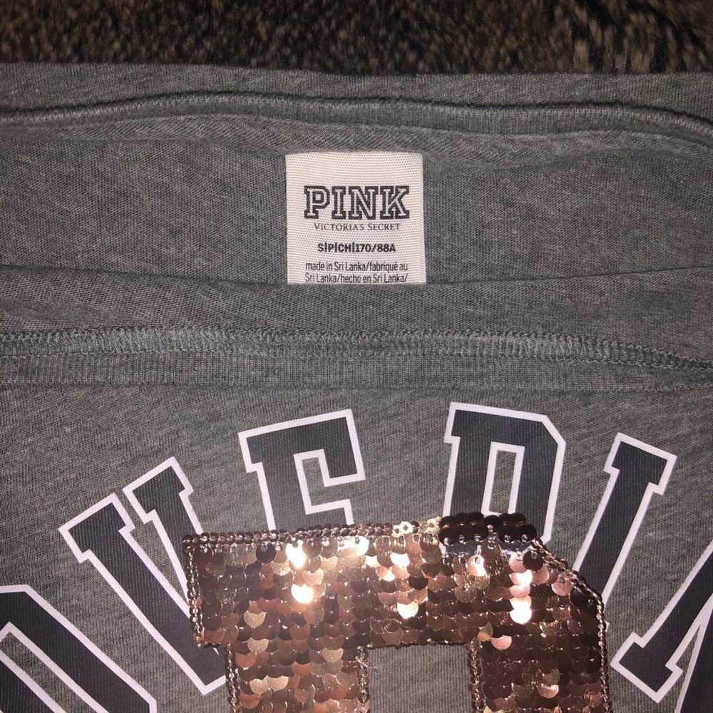 Pink Victoria’s Secret Sequin Short Sleeve Tee